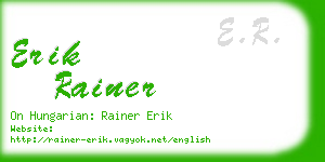 erik rainer business card